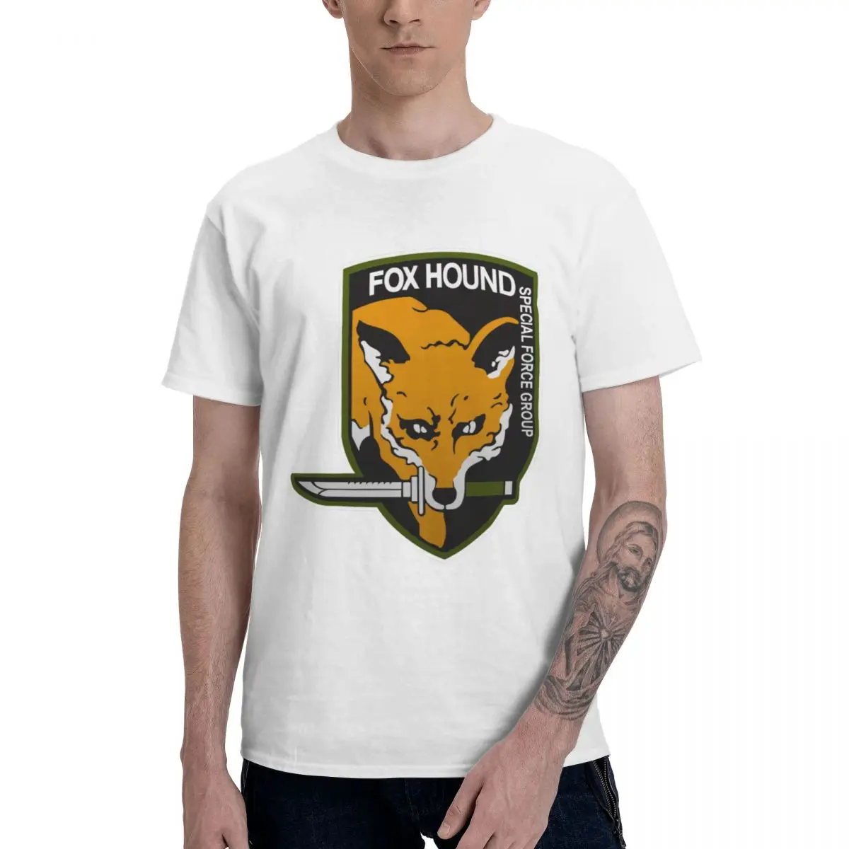 

Fox Hound Special Force Group T Shirts Pure Cotton Round Neck Men T Shirt Short Sleeve Oversized Gift Tee Clothes