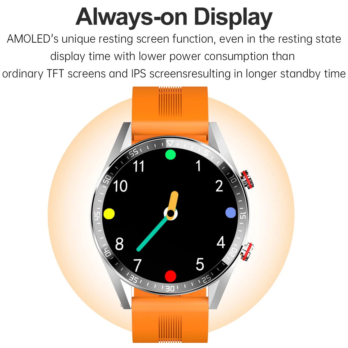 454454 amoled screen smart watch always display the time bluetooth call local music business smartwatch for mens tws earphones free global shipping