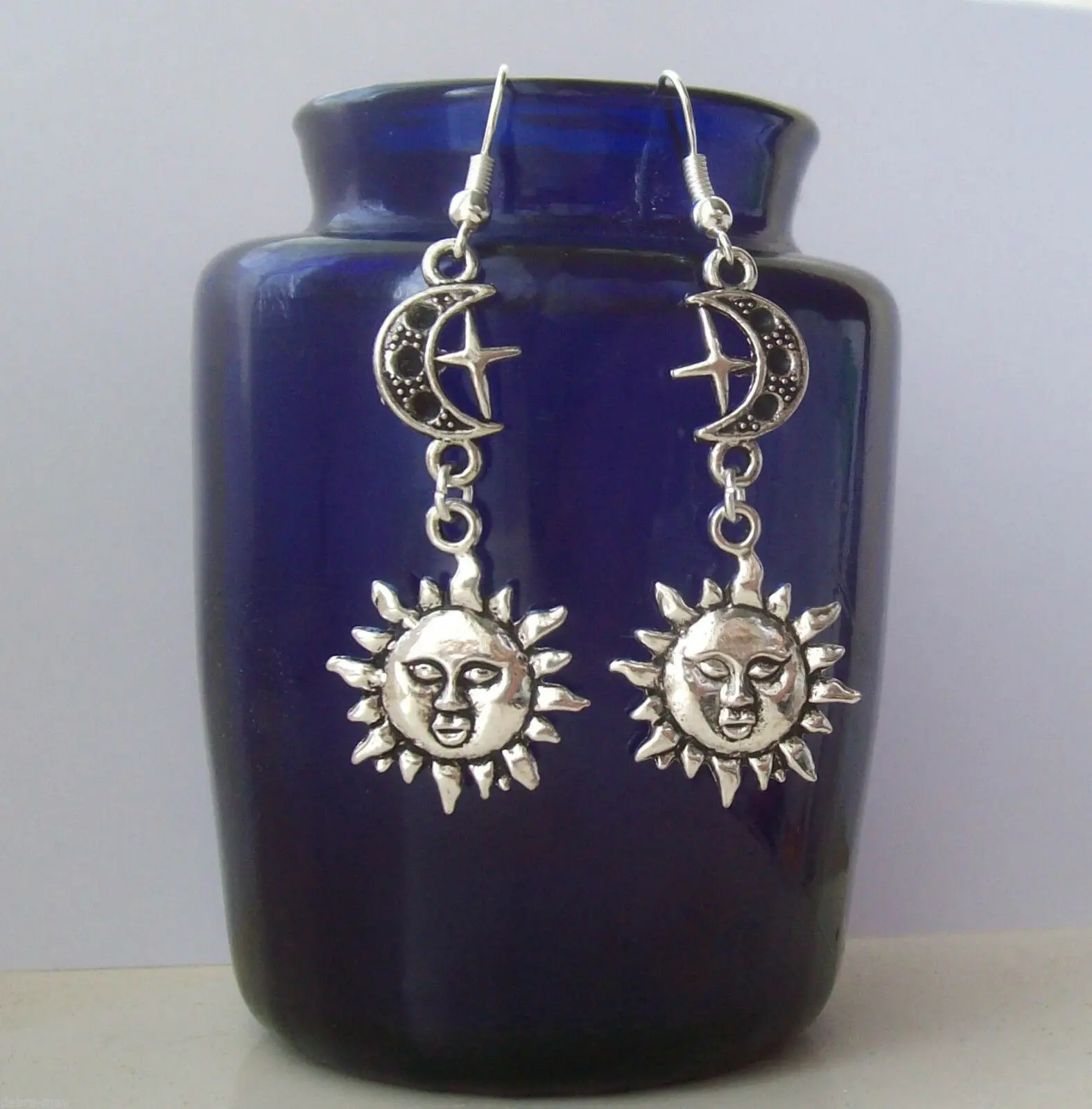 Серьги ручной работы в стиле бохо С небесным солнцем Луной и звездами Висячие