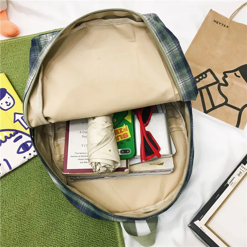 2022 женский рюкзак студенческие школьные рюкзаки в клетку сумки для девочек