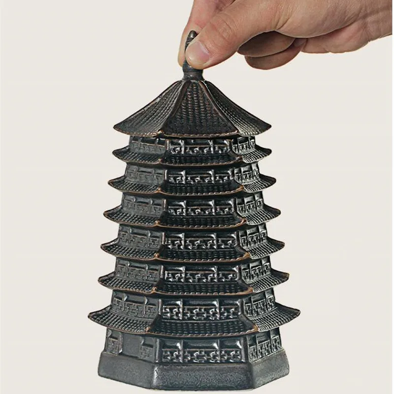 Керамический контейнер для чая с фиолетовым песком большой и тонкий хранения