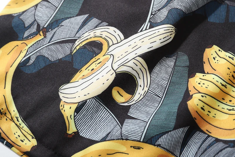 

Elastic Waist banana Printed Shorts Mens 2020 Summer Beach Shorts Hawaiian Tropical Shorts Men Casual Bermuda Masculina Shorts