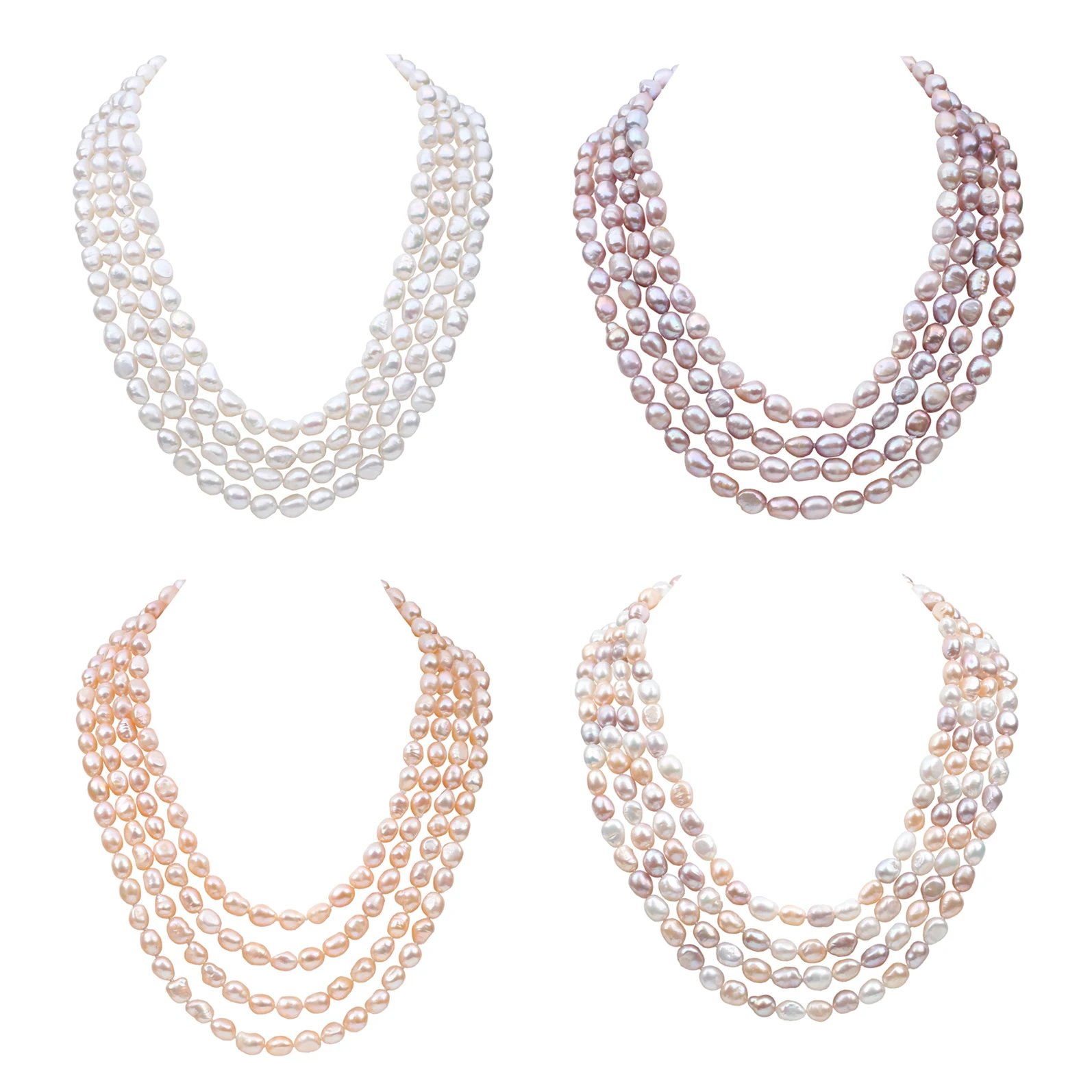 Бесплатная доставка 100 дюймов длинные Лидер продаж Роскошный натуральный жемчуг