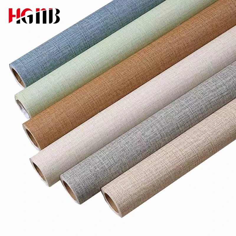 Льняная ПВХ Виниловая контактная бумага для кухонных шкафов домашний декор