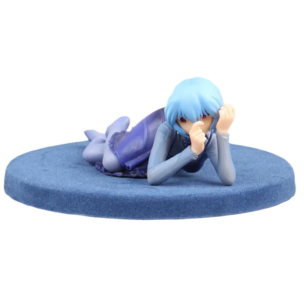 

GK Anime EVA Evangelion Ayanami Rei Lie Down Party Dress Action Figure 5CM PVC Statue Collectible Figma Toys For Children Gift