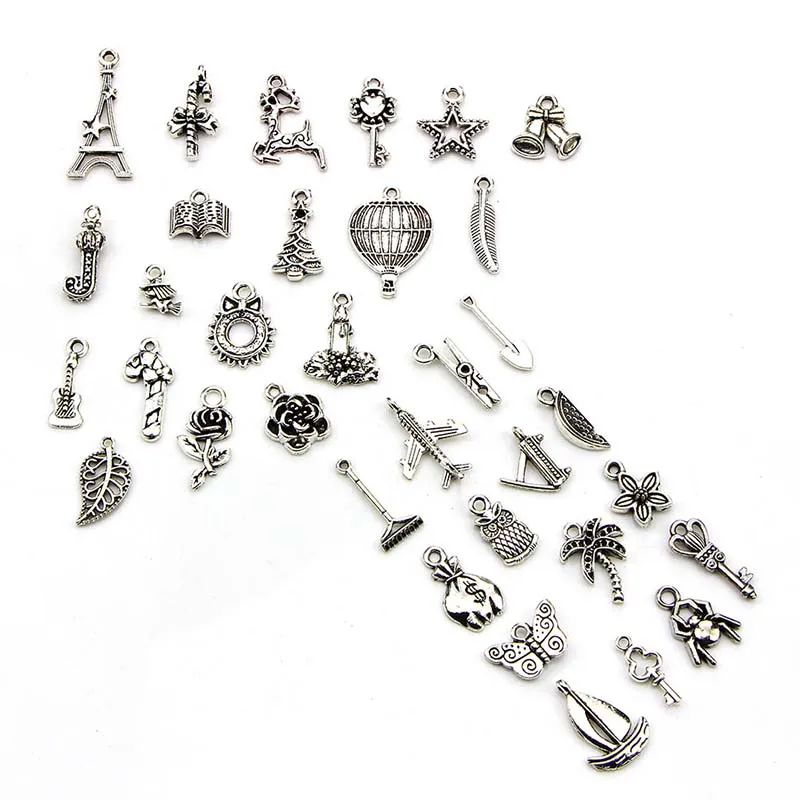 100 шт./компл. множество смешанных тибетских подвесок DIY серебряные ювелирные