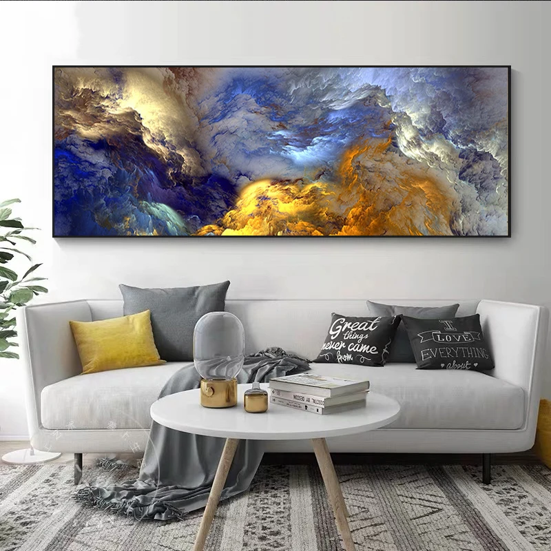 

Abstract Unreal Blue Landscape Canvas Paintings Poster and Prints Modern Hanging Wall Art Pictures for Living Room Home Decor