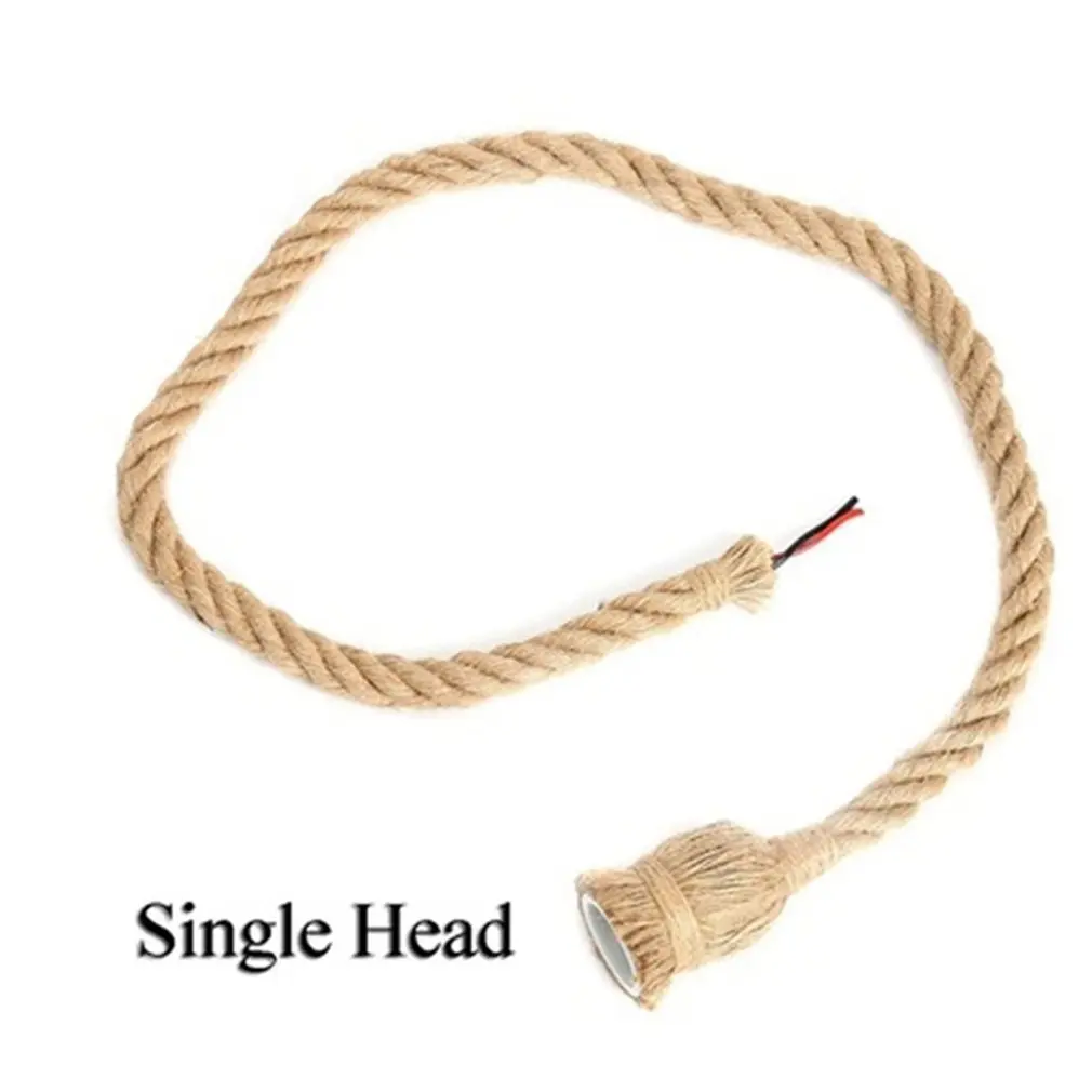 Подвесной светильник из пеньковой веревки в винтажном ретро стиле промышленный