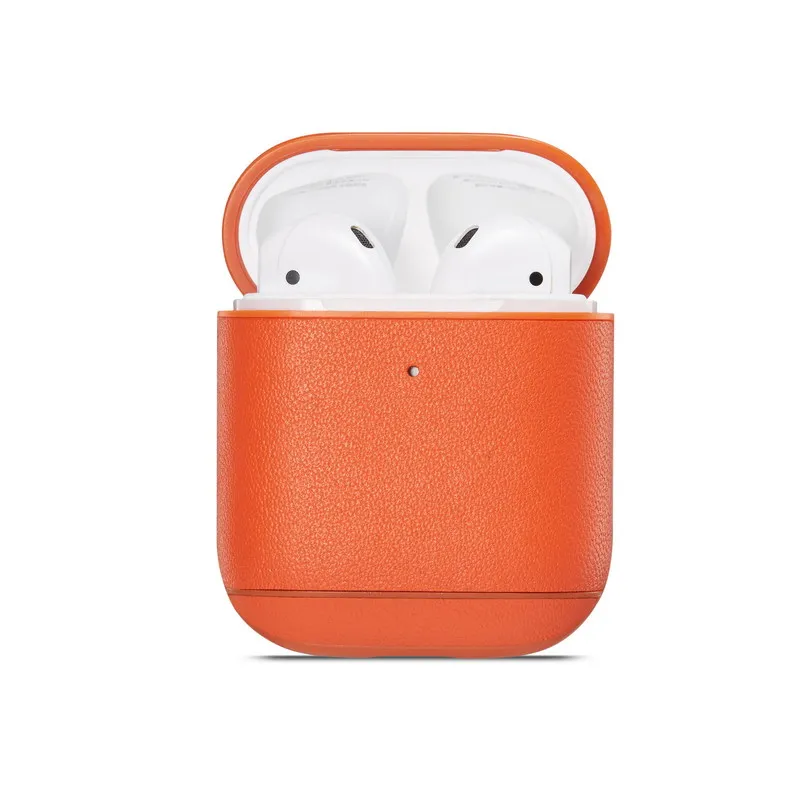 Чехол из натуральной кожи для Air Pods Беспроводная Bluetooth гарнитура бизнес футляр