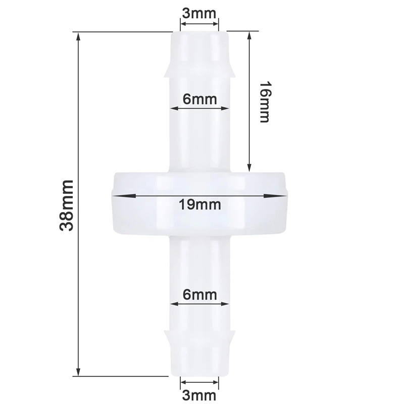 2Pcs Check Valve PVDF Wear-Resistant One-Way For Fuel Gas Liquid Air 1/4 Inch 6 Mm | Обустройство дома