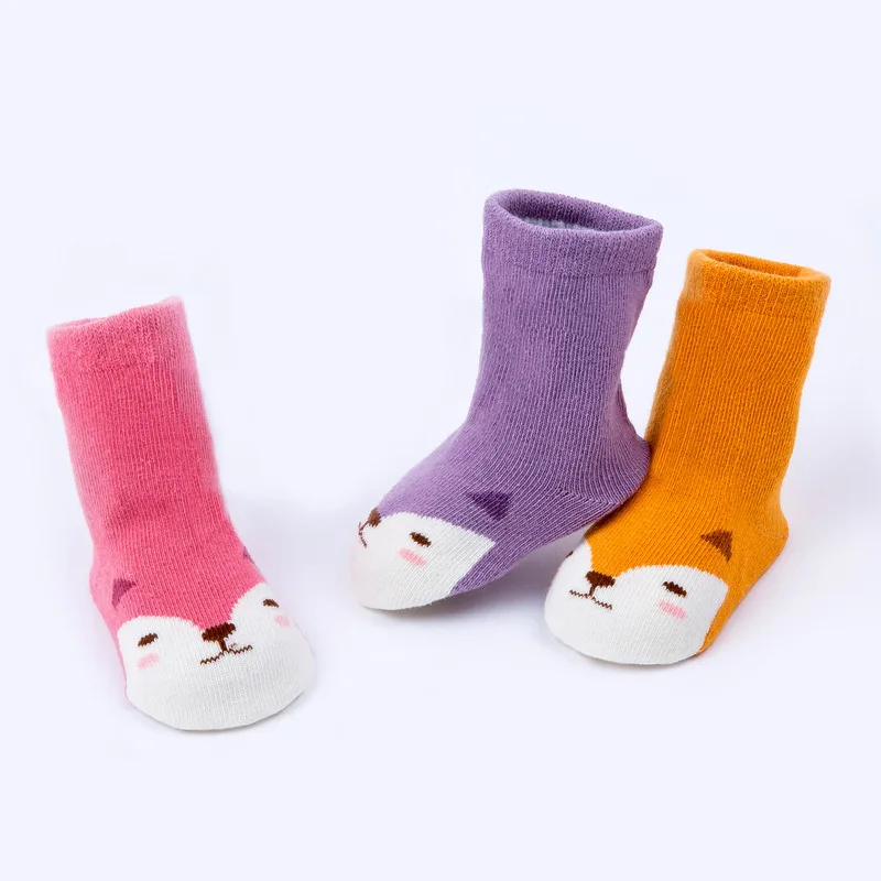 

3 Pairs/lot Spring Cartoon Socks for 0-5 Years Old Baby Random Pattern
