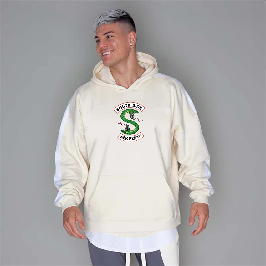 

High quality hoodie sweatshirt men's black and white hip hop street wear casual fashion clothing
