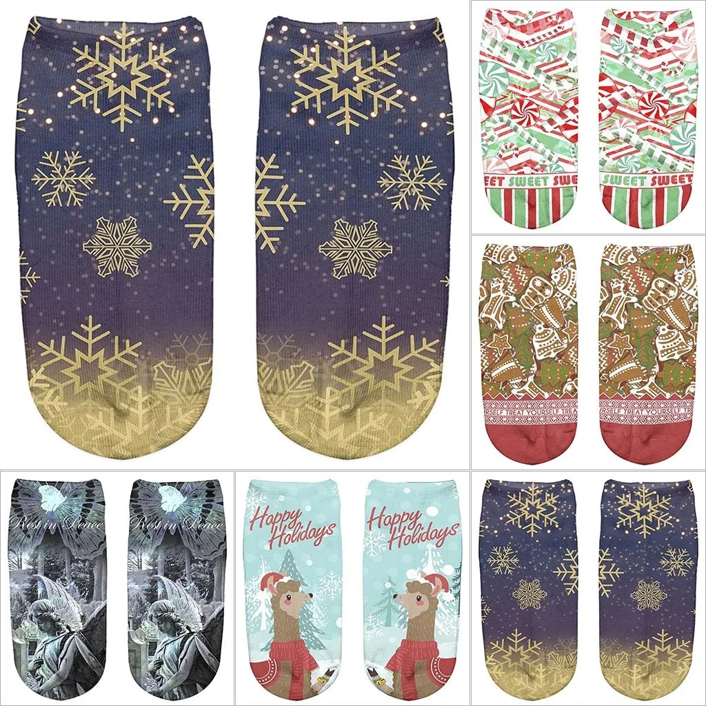 Новинка горячая распродажа женские носки с 3D принтом модные теплые