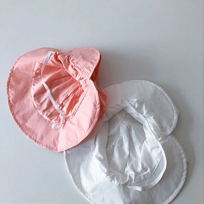 

N7ME Baby Lace Fisherman Sun Hat Princess Hat Bows Cotton Beanie Bonnet Newborn Photography Props Cap for Toddler Infant Shower