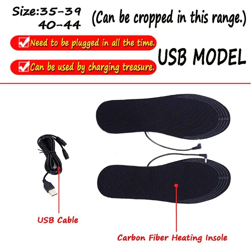 

Wholesale 1 Pair of Cuttable USB Heating Insole Electric Heating Foot Heating Insoles Winter Outdoor Camping Foot Warmer