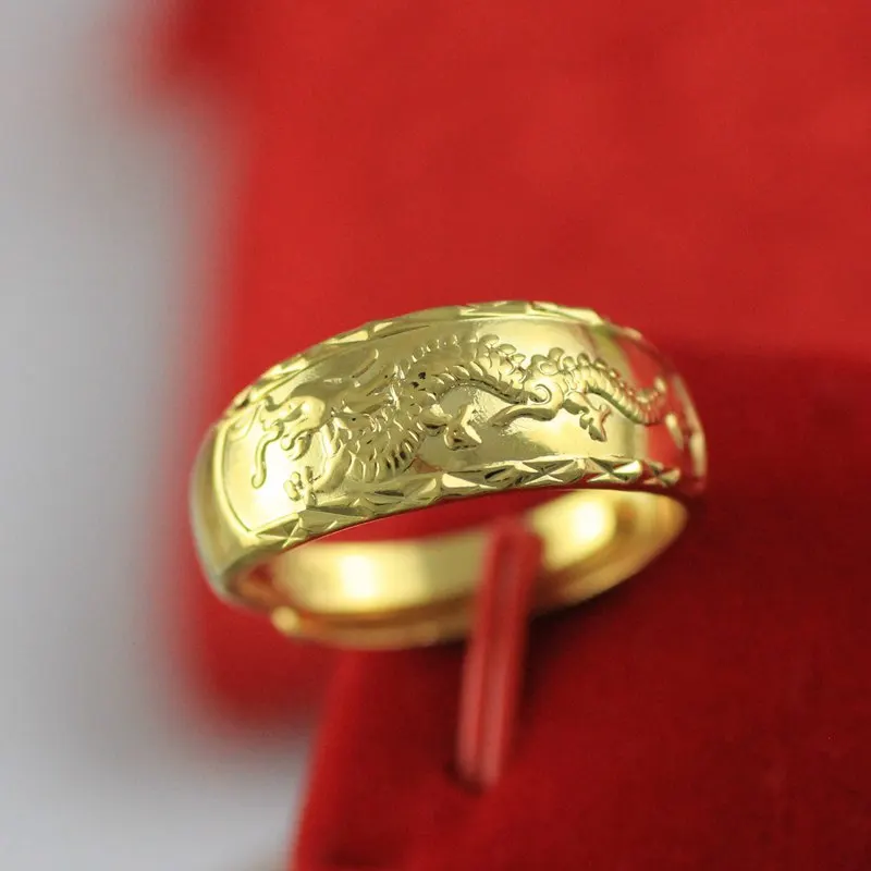 

9MM Width Gold Plated Dragon Ring for Men Women Wedding Ring Open Finger Ring Party Unisex Hip Hop Jewelry Fashion Accessories