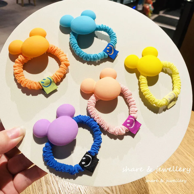 

Women Girl Scrunchies Elastic Hair Ties Bands Bear Cute Cartoon Summer Fashion Korean Mujer Head Accessories Hyuna Wholesale