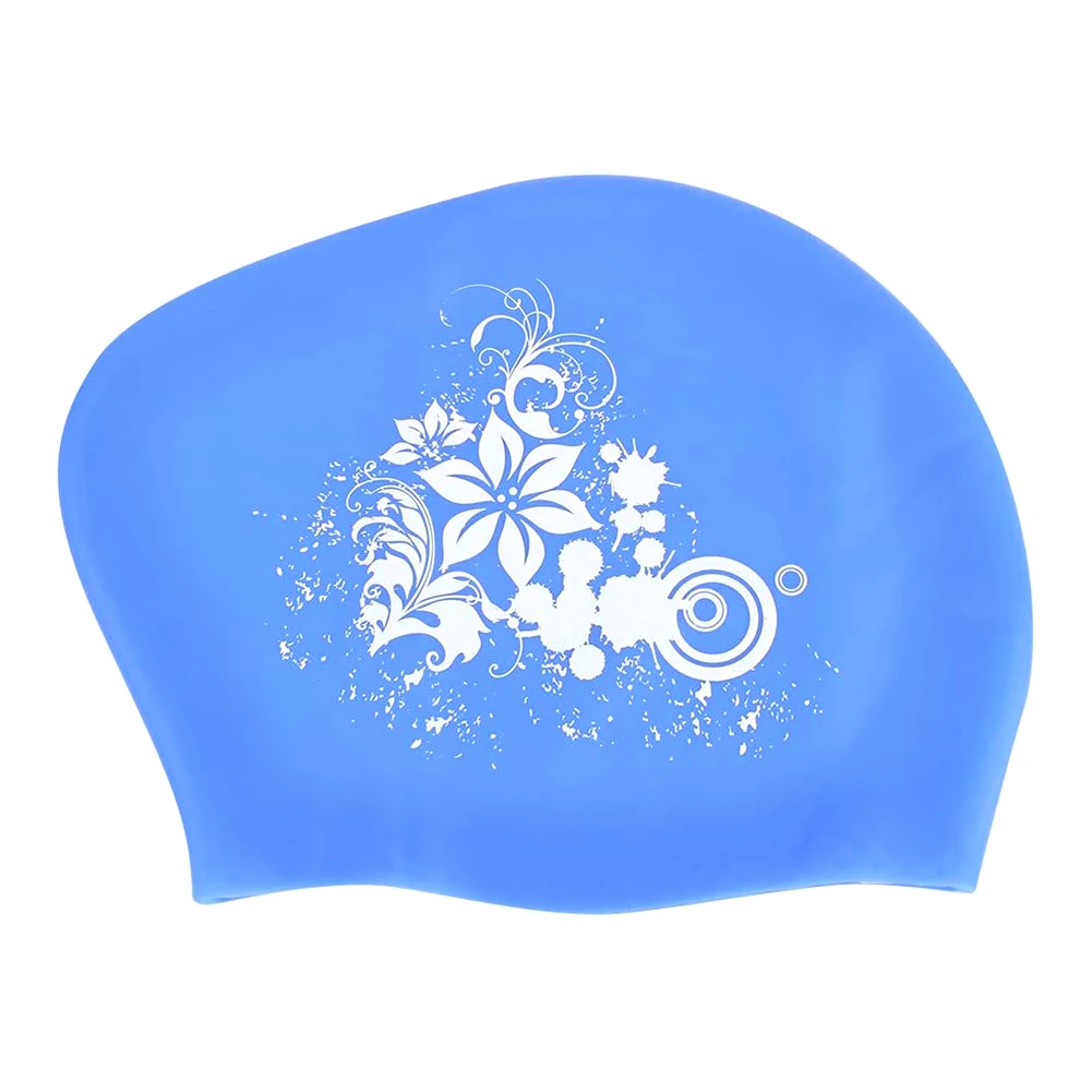

Swimming Cap Waterproof Long Hair Silica Gel Swimming Cap Print Elastic Large Size Cap Hat Summer Swimming Pool Beach Cap