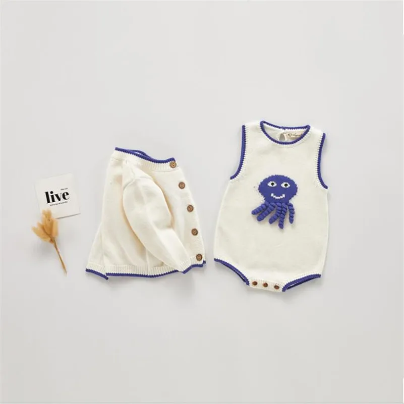 Одежда для маленьких мальчиков осенняя вязаная одежда малышей кардиган