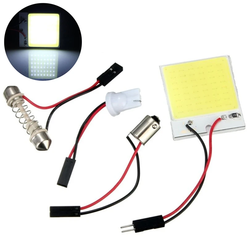 

48SMD Car COB LED Panel T10 COB Chip Festoon Dome Panels Interior Reading Light
