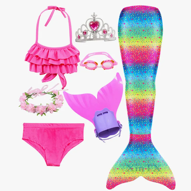 

Детский костюм для девочек, карнавальные костюмы с моноластами, хвост русалки, купальник с хвостом Русалочки