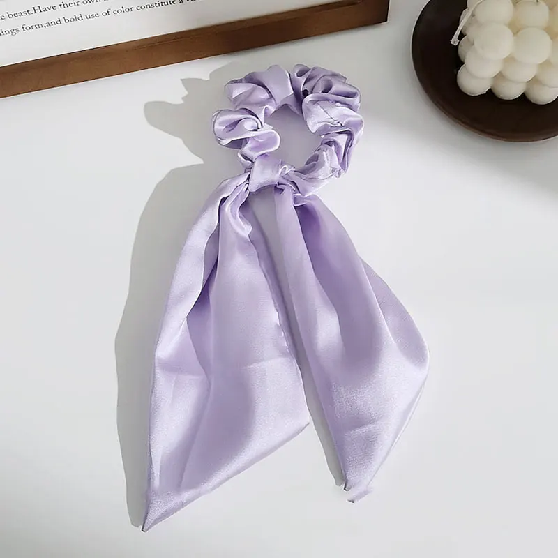 

Satin Rabbit Ears Candy Color Hair Scrunchies Bows Ponytail Holder Hairband Bow Knot Scrunchy Girls Hair Ties Hair Accessories