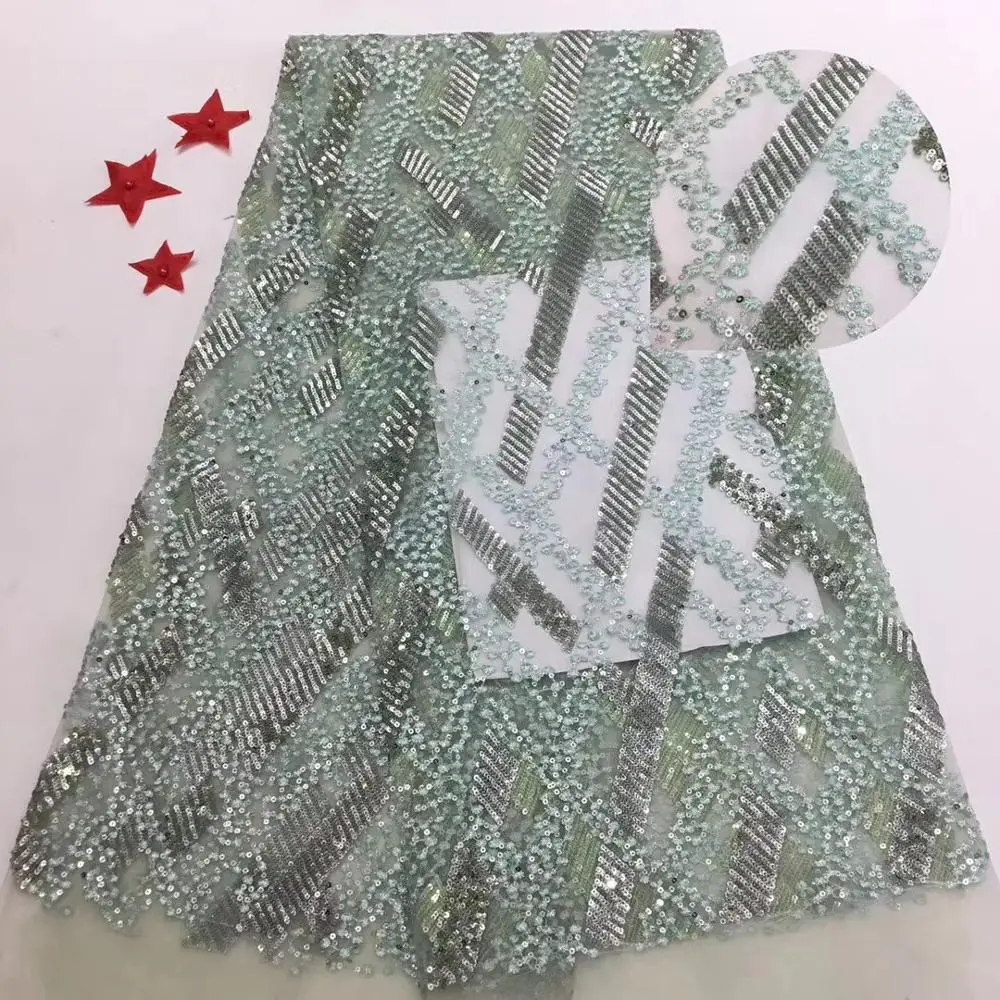 

NaXiu Sequins Lace Fabric with Sequins African Tulle Mesh Lace High Quality Bridal Lace Material Nigreian Net Lace