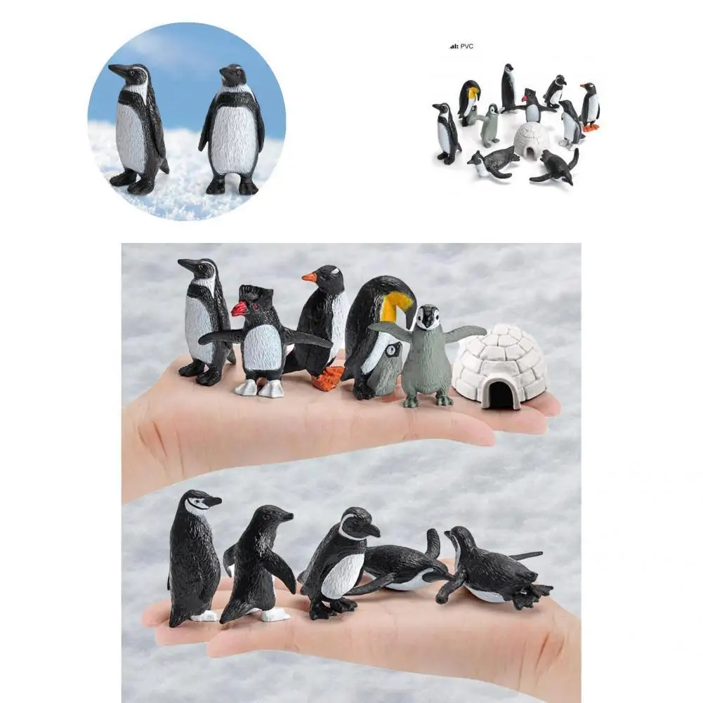 

11 шт./компл. прочные миниатюрные фигурки пингвина в ассортименте, миниатюрная статуя пингвина, однотонные яркие цвета