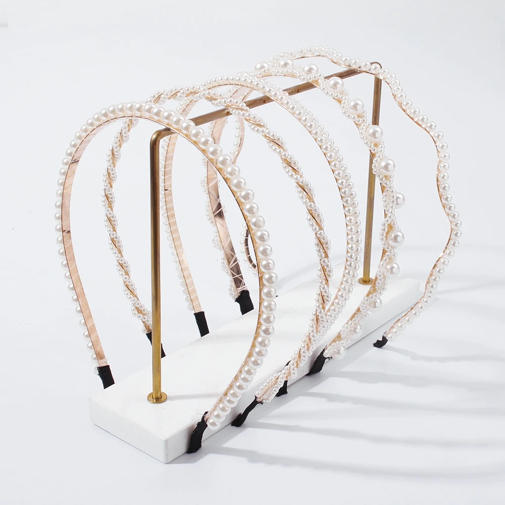 

5 шт./лот обручи для волос с искусственным жемчугом свадебные аксессуары для волос для женщин Корейский обруч для волос с жемчугом ручной ра...