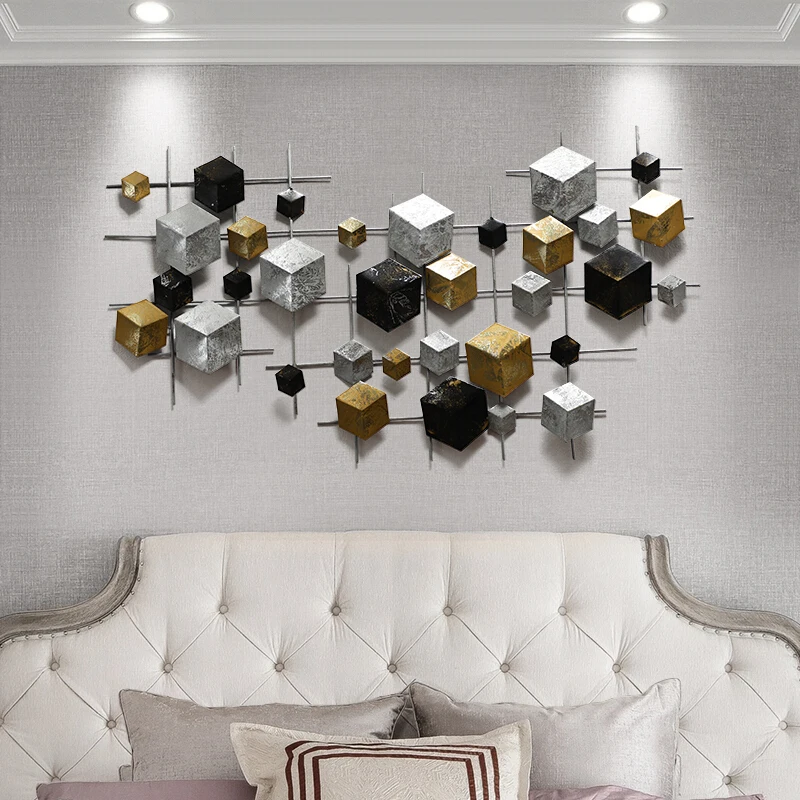 

Nordic wind living room sofa retro metal background wall decoration creative wall ornaments wrought iron three-dimensional