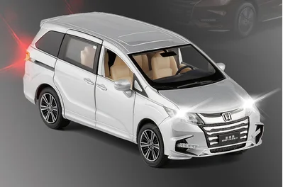 H Новинка 1:32 Honda Odyssey литая под давлением металлическая модель автомобиля с музыкальным мигающим оттягиванием 6 открывающихся дверей детские игрушки подарки - Цвет: H