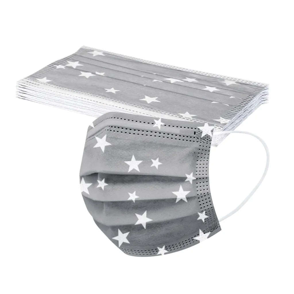 Маска для взрослых унисекс с ушными петлями маска лица принтом пятиконечной