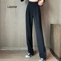 ice silk wide leg pants womens high waist and sagging thin style summer 2020 loose straight suit floor pants