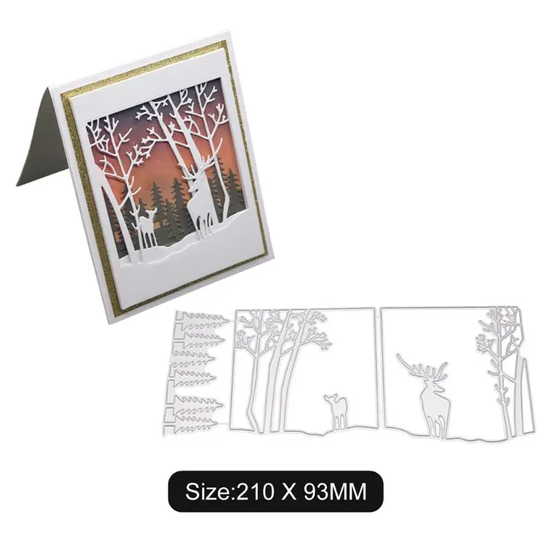 Девушка в море дерево олень металлический прорезной трафарет для окраски DIY