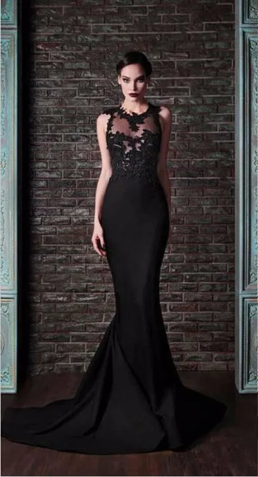 

vestido de festa longo robe de soiree lace evening dresses 2019 Formal gown elegant appliques mermaid backless evening dress