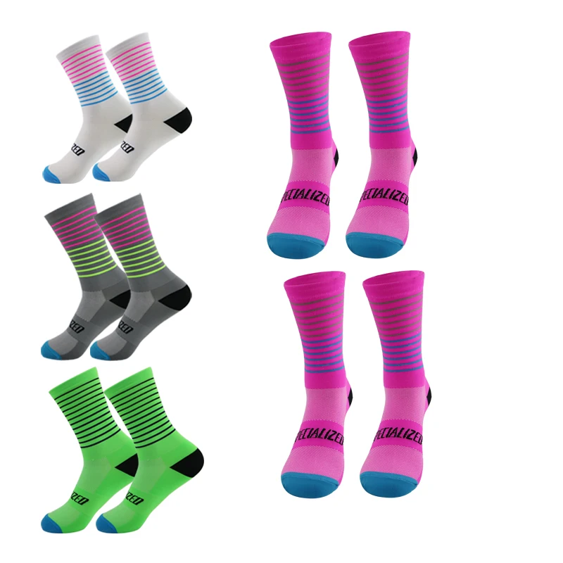 

2 Pairs Fashion Printed Compression Socks Towel Bottom Non Slip Socks