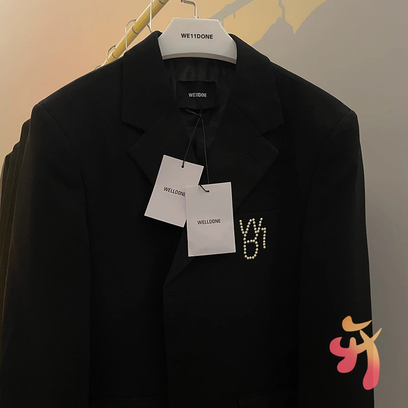 

1WE11DONE Suit Jacket Three-dimensional Retro Hot Diamond Jacket Welldone Men's Women's Fashion Casual High-end Custom Suit