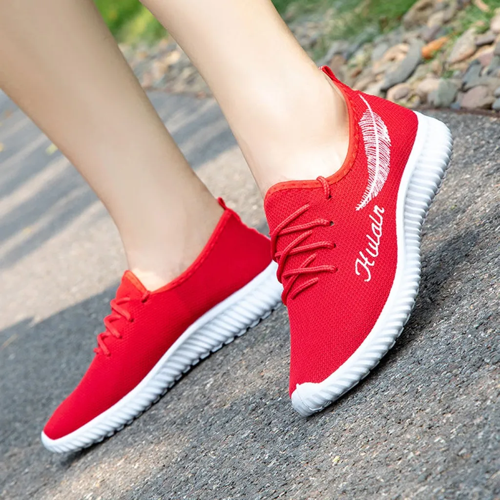 Женские Модные сетчатые спортивные кроссовки с перьями для девушек Повседневная