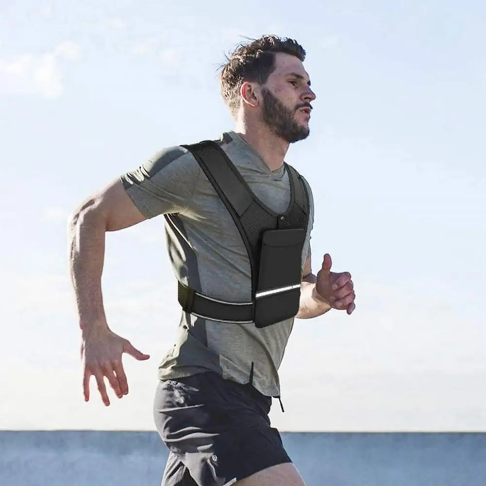 

Running Chest Rig Bag Men Hip Hop Streetwear Waist Bag Tactical Vest Pack Mobile Phone Holder Multifunction Fitness Sports Bags