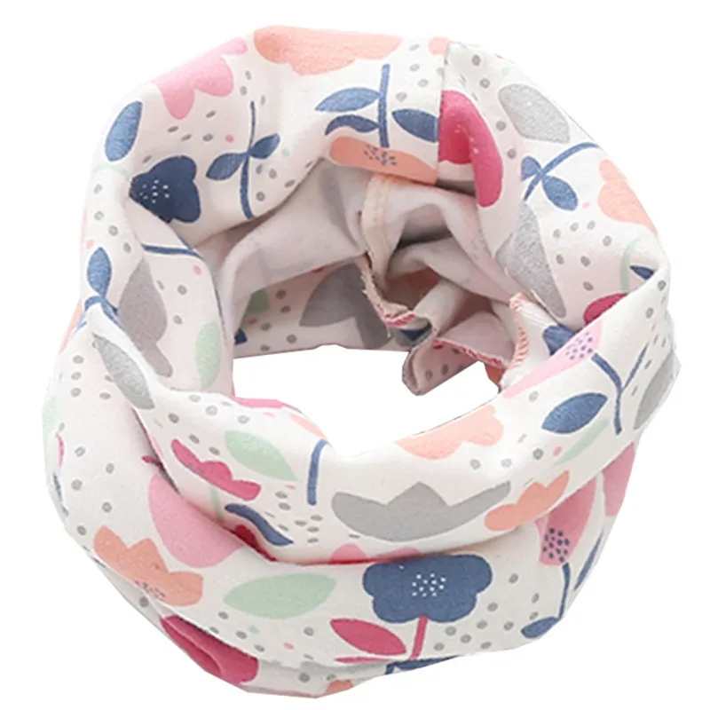 new flower white "из хлопчатобумажной ткани для мальчиков и девочек, шарф для девочек, для мальчиков Слюнявчики осень-зима теплые детские воротники шеи-хомут с круглым воротником для мальчиков и девочек шейный платок - Цвет: new flower white