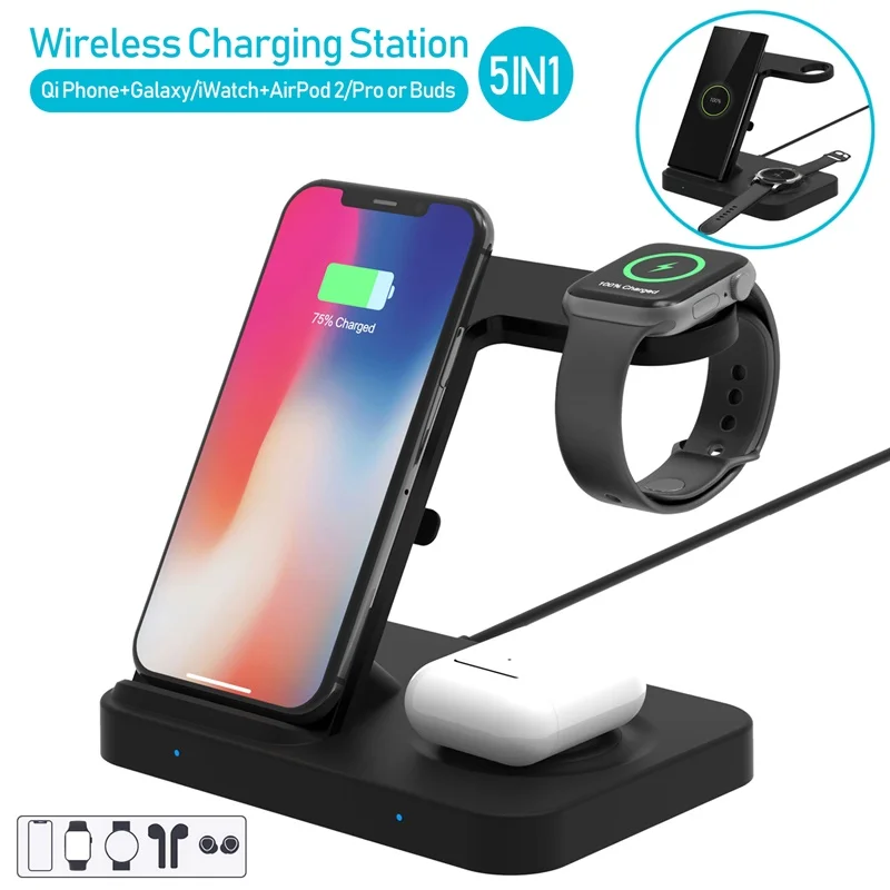 Беспроводное зарядное устройство Tongdaytech 15 Вт для Iphone Apple Watch 5 4 3 2 XS XR 8 11 Pro Max