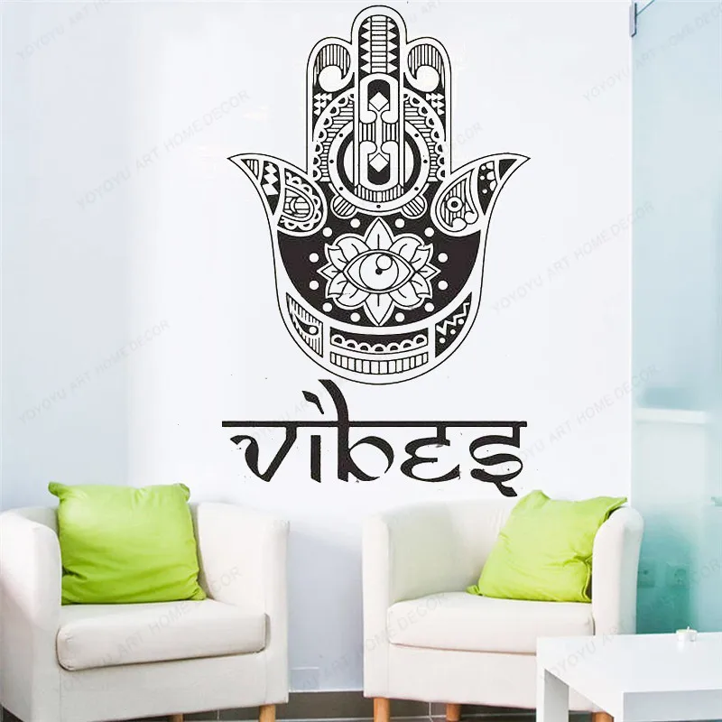 

Наклейка на стену Hamsa, Вибрирующая Наклейка на стену Hamsa, ручные глаза, индийская фотография, украшение для дома, художественная роспись JH537