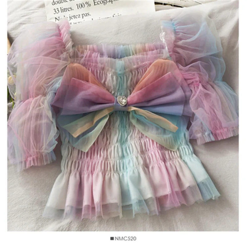 Женская кружевная блузка в стиле Харадзюку элегантная винтажная Готическая с