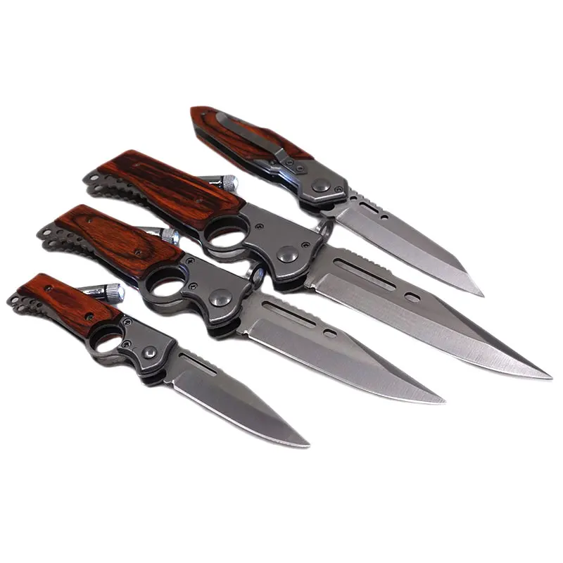 Складной нож для охоты выживания лезвие из нержавеющей стали деревянная ручка