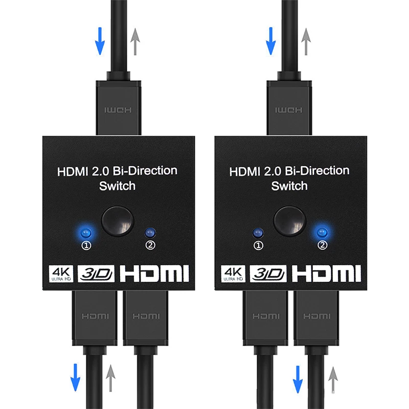 Wiistar HDMI Сплиттер 4K переключатель Bi-Direction 1x 2/2x1 адаптер коммутатор 2 в 1 выход для PS4/3