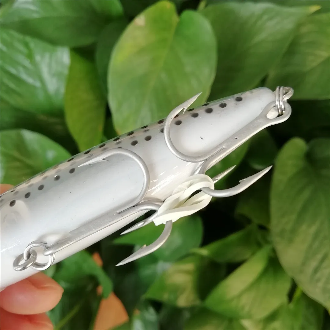 

Noeby 3pcs 10.5cm 23.5g red head and blue color Fishing Lure Popper Plastic Top Water for Sea Bass