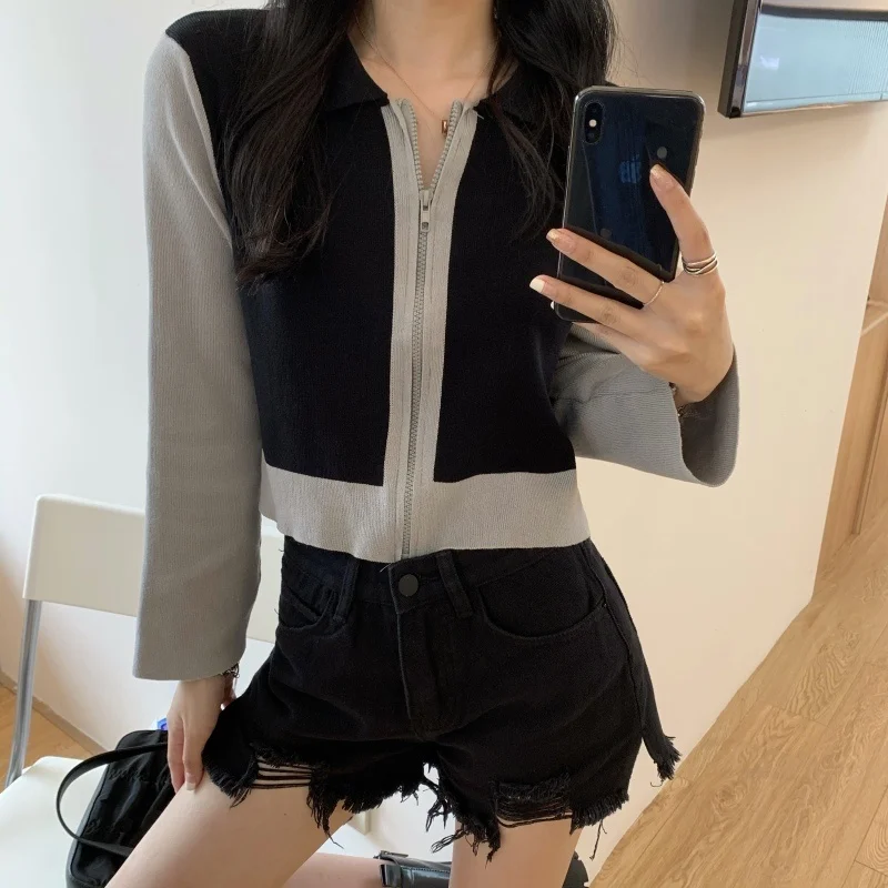 

Корейская осенняя одежда облегающая короткая