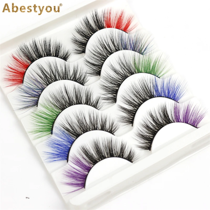 Ресницы Abestyou 1pair10-17 мм с эффектом омбре 3D накладные ресницы из искусственной