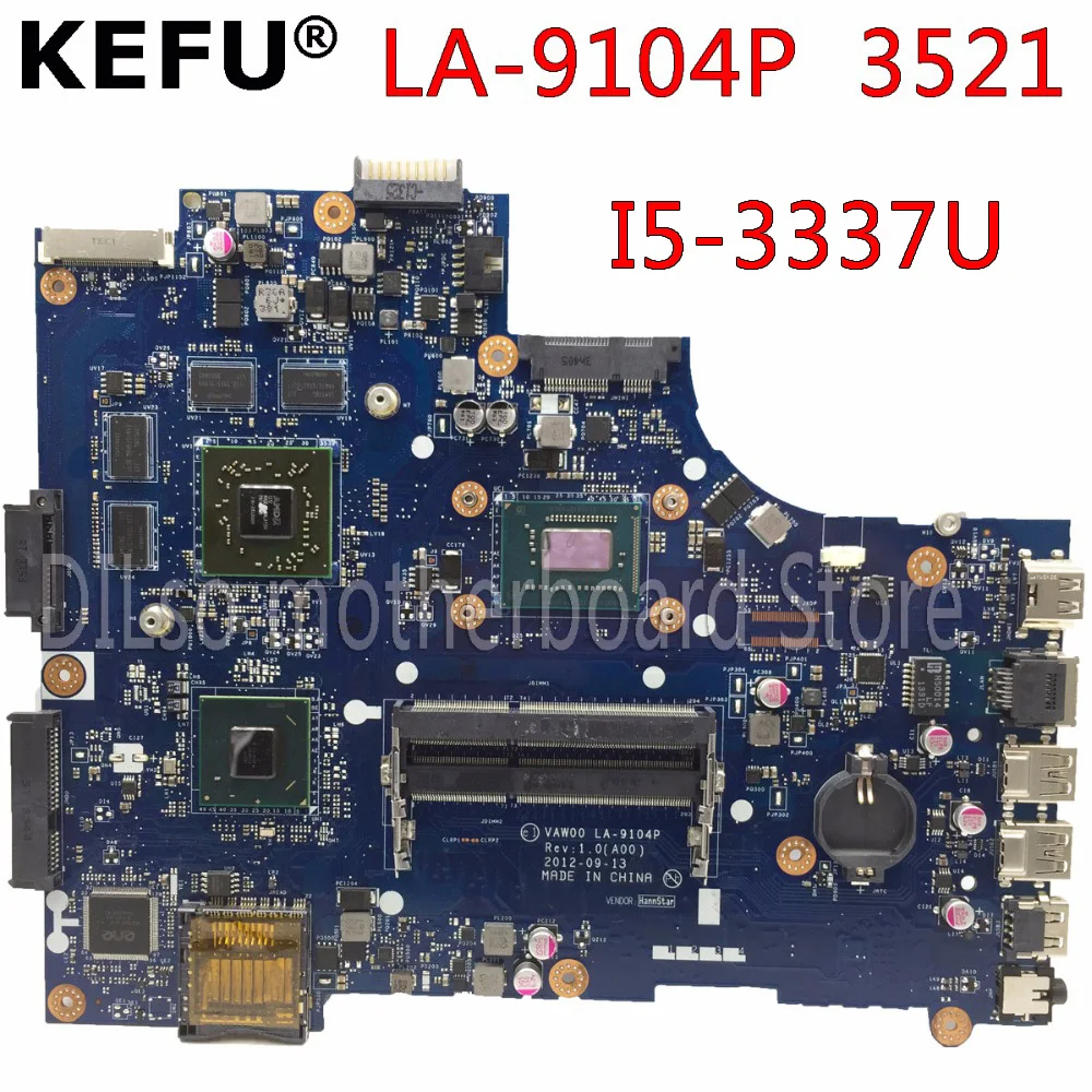 Billig KEFU LA-9104P Motherboard Für Dell 3521 5521 Laptop Motherboard La-9104p Motherboard I5-3337u Cpu Orginal TEST Motherboard