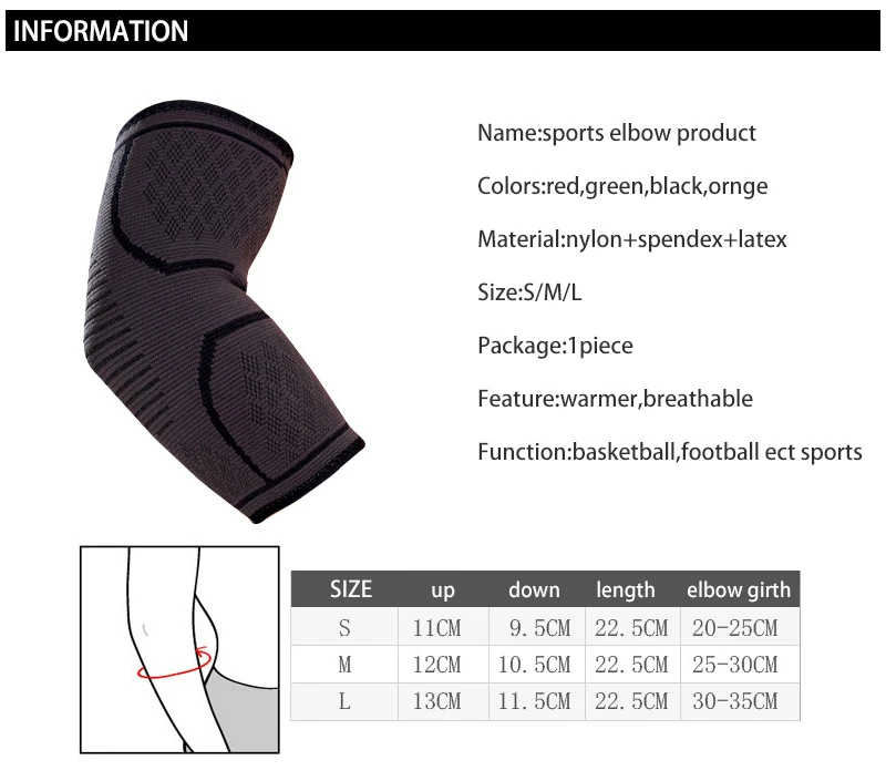 

Sports Adjustable Elastic Brace Protector Elbow Support Pad Pressurization Men Women Basketball Volleyball Fitness Gear